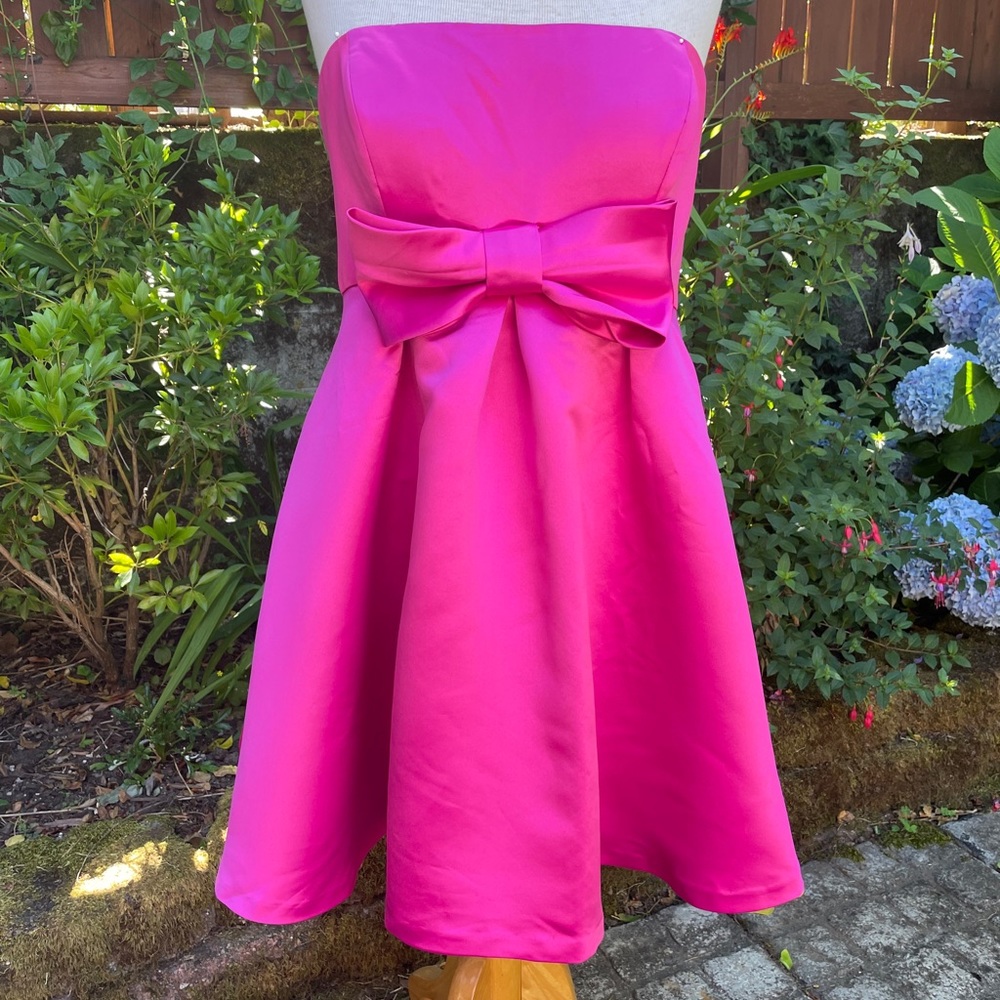 Betsey Johnson pink satin party/ prom dress.